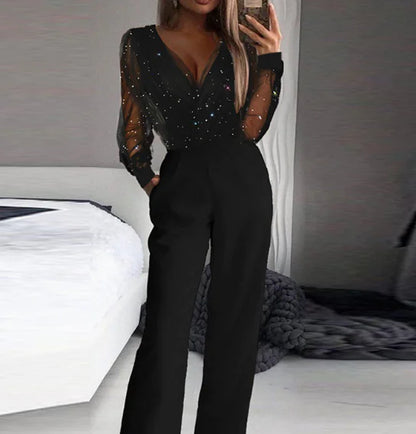 Elegant Contrast Stitch Jumpsuit