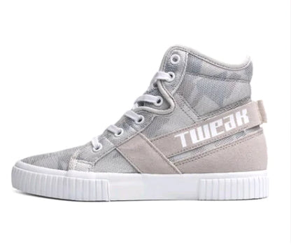 New High-Top Women's Leather and Mesh Casual Shoes