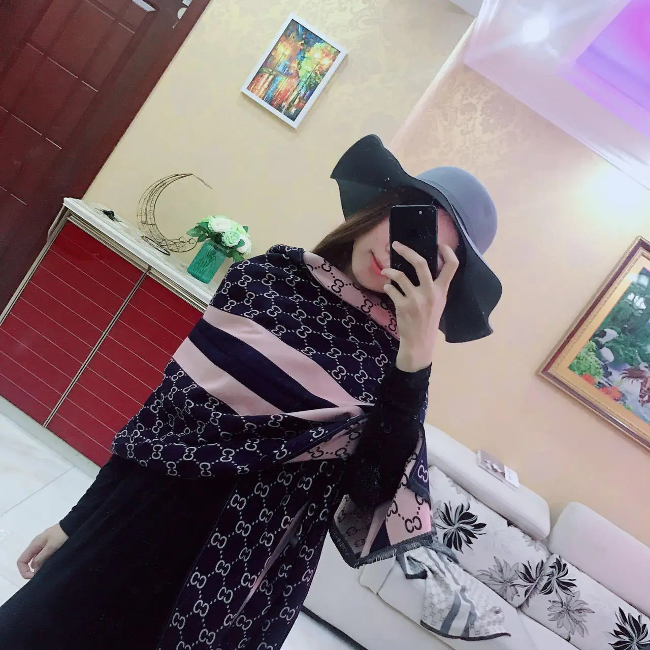 Winter Thickened Double-Sided Scarf for Women