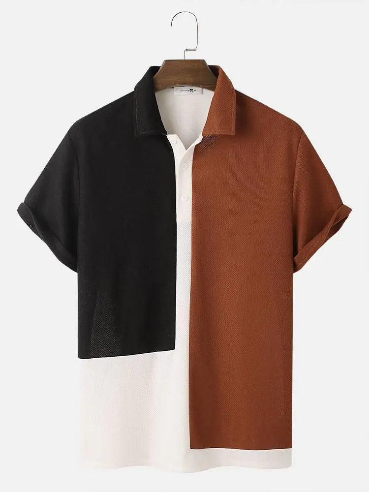 Versatile Casual Men's Shirt in Polyester Spandex