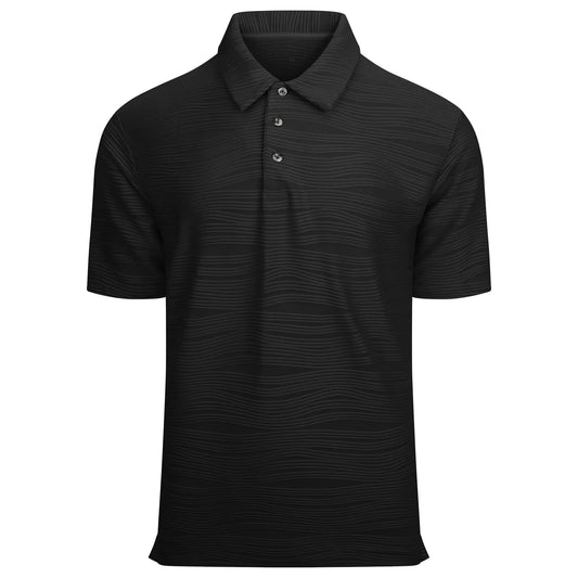 Esabel.C Mens Knit Polo Shirts Short Sleeve Collared Casual Shirt Polo Shirts for MenBlackL