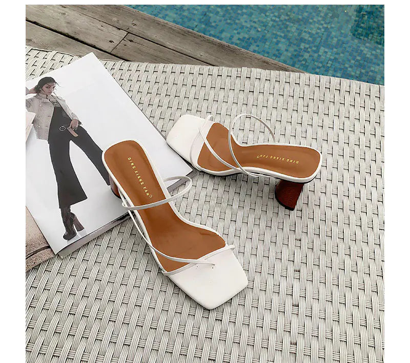 Classic Square-Toe Chunky Heeled Sandals (Summer 2020)