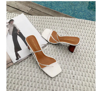 Classic Square-Toe Chunky Heeled Sandals (Summer 2020)