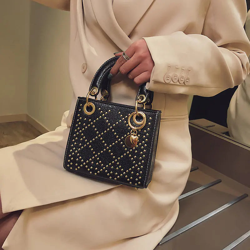 Quilted Studded Lady Dior Vintage Shoulder Bag