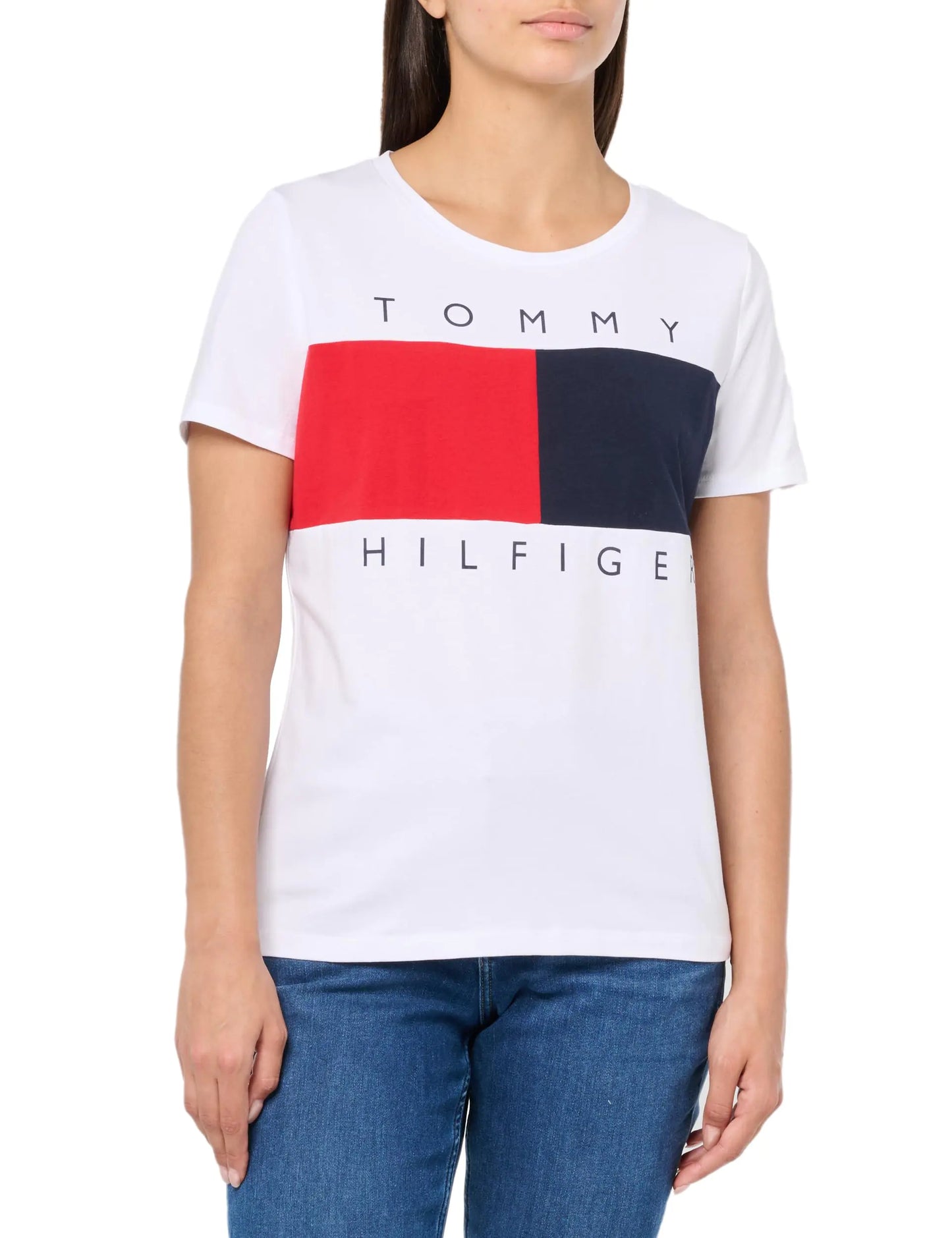 Tommy Hilfiger Womens Sportswear Logo T-Shirt Bright White L