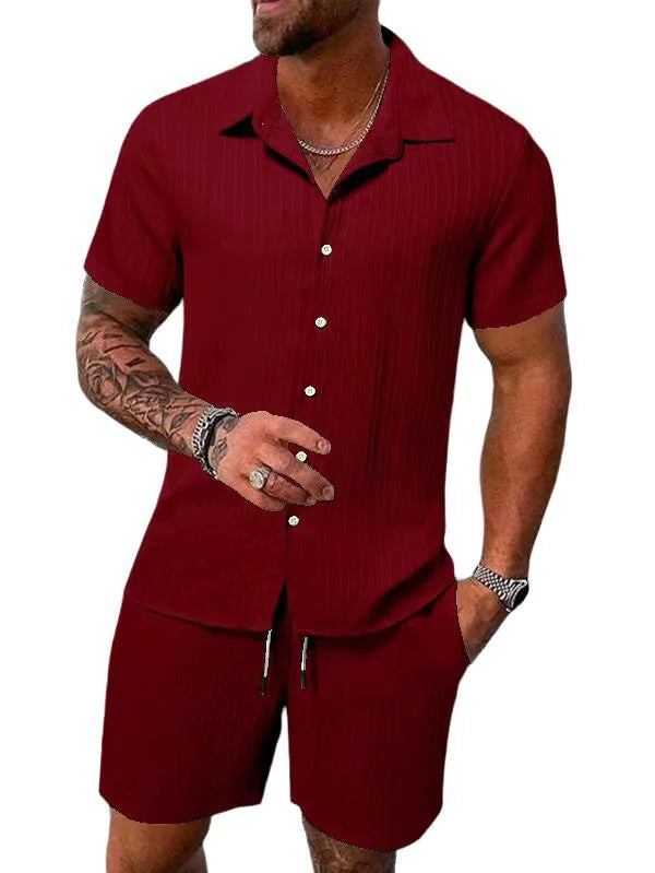 Men's Summer Casual Shirt & Shorts Set