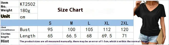 Women's V-Neck Loose T-Shirt