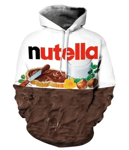 3D Printed Nutella Fashion Hoodies Plus Size S-7XL