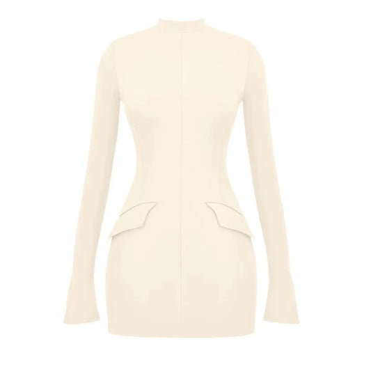 Elegant Slim-Fit Long-Sleeved Dress