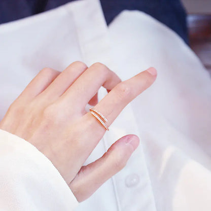 Minimalist Adjustable Zircon Ring for Women (J201)