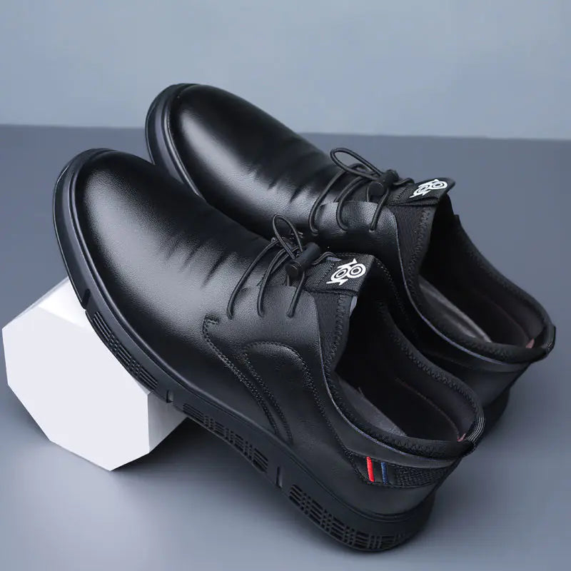 2024 Men's Casual Driving Shoes - Black Leather Loafers