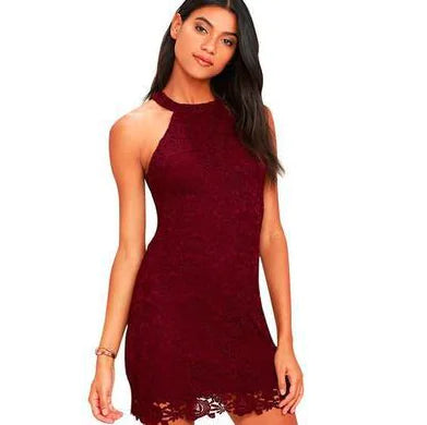 Slim Pencil Skirt, Lace Dress, Sleeveless Mini Skirt