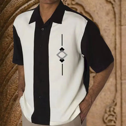 Men's Casual Short Sleeve 3D Gradient Shirt