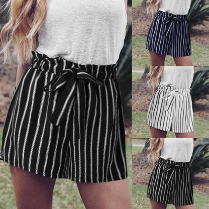 Striped Bowknot Shorts