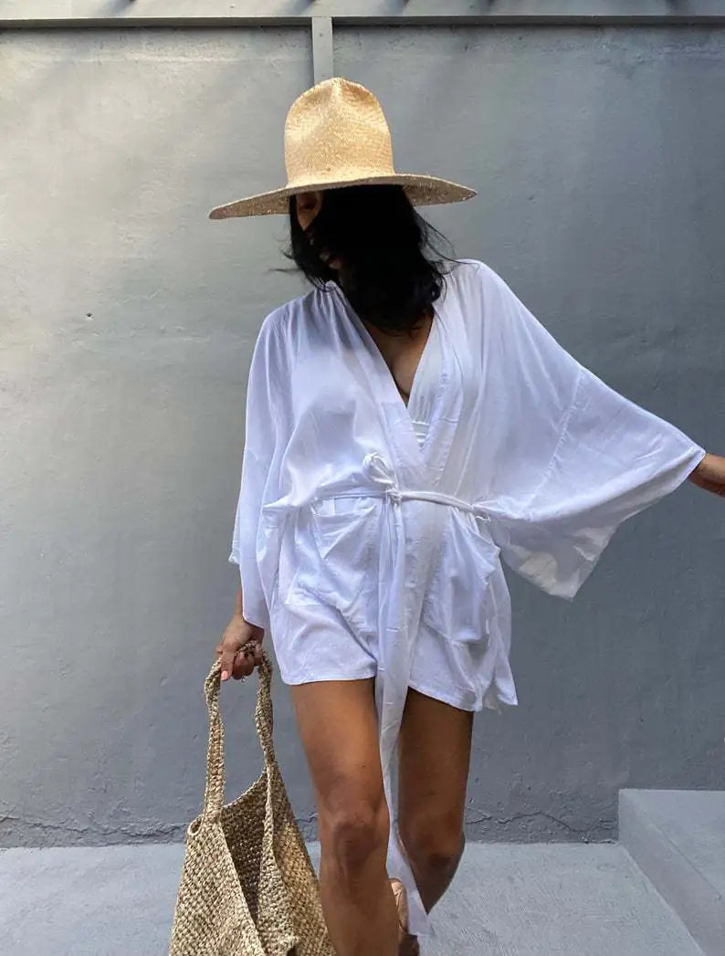 Short Cardigan Casual Beach Sunscreen Shirt for Ladies