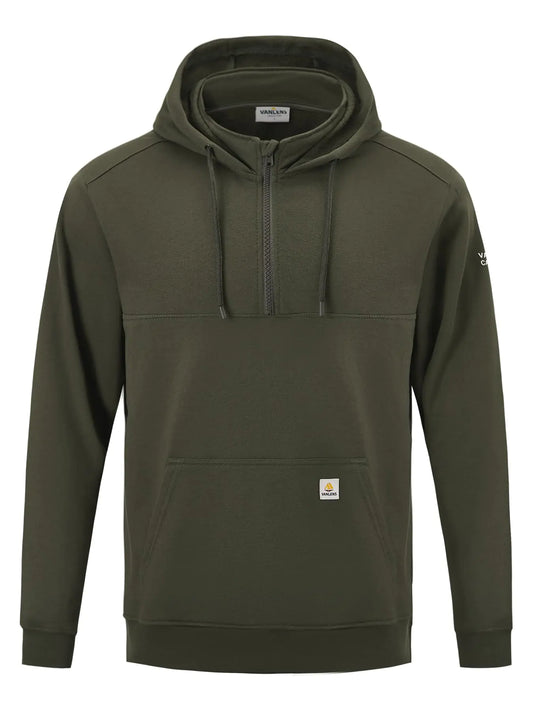 VANLENS FR Hoodies for Men 10.5oz Quarter-Zip Heavyweight FR Sweatshirt Mens Flame Resistant Hoodies