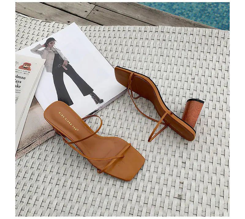 Classic Square-Toe Chunky Heeled Sandals (Summer 2020)