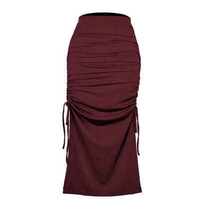 Pleated Lace-Up Sexy Long Skirt for Fashionistas