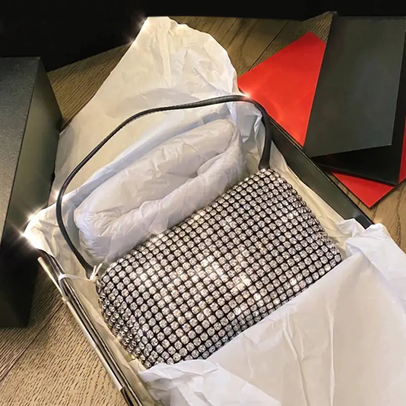 Diamond-Studded Single Shoulder Tote Bag for Women