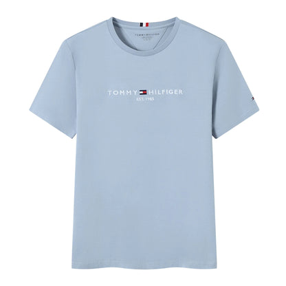 Tommy Men's Summer Short Sleeve T-Shirt - Solid Color