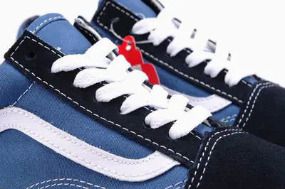 Black and White Striped Canvas Skate Shoes