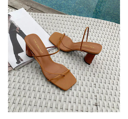 Classic Square-Toe Chunky Heeled Sandals (Summer 2020)