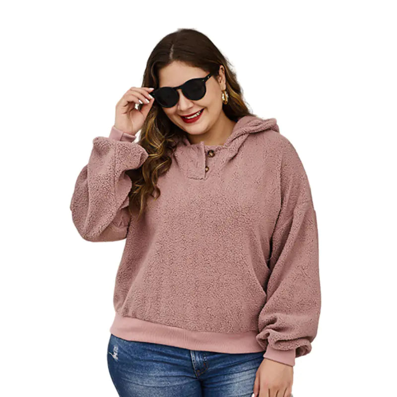Plus Size Casual Hoodies for Women - Long Sleeve Pullover