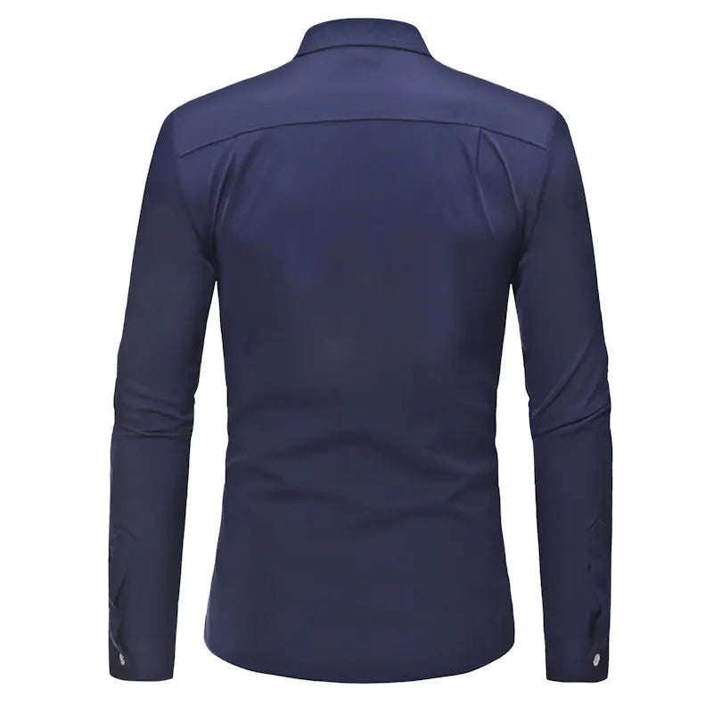 Men's Casual Long Sleeve Shirt with Unique Shoulder Design