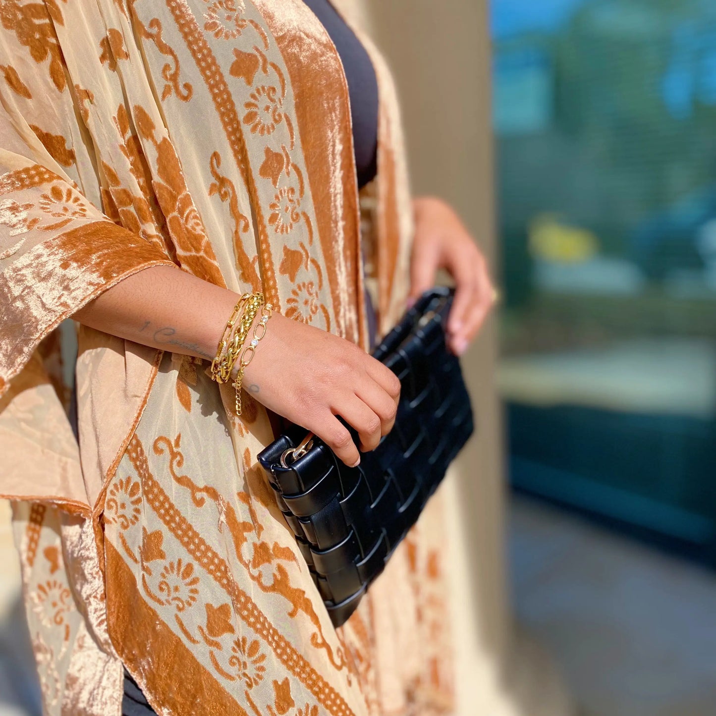 קימונו בוהו אלגנטי בסגנון ברנאוט