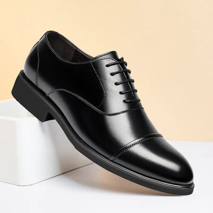 Men's Leather Dress Shoes with Height Increase (UK Style)