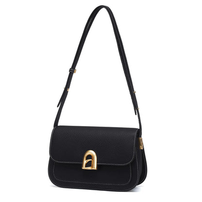 תיקי כתף מעור מפוצל לנשים של LA FESTIN - תיקי מעצבים עם רצועה מתכווננת לנשים תיקי ילקוט אופנתיים תיקי מעצבים לנשים - שחור