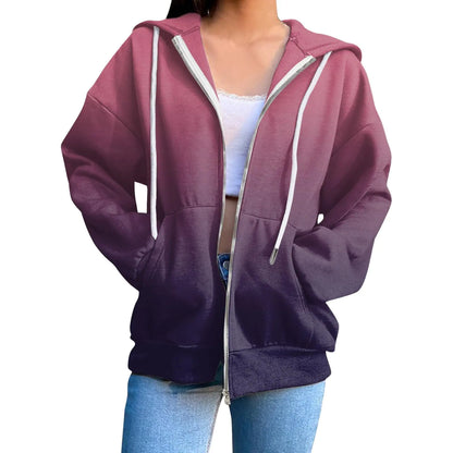 JiXiang Womens Zip Up Hoodies Lightweight Long Sleeve Sweatshirt Comfy Soft 2024 Fashion Fall Jackets for Women with Pockets