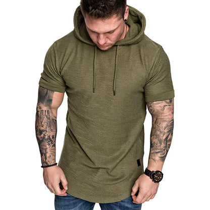 Men's Casual Short Sleeve Hoodies - Solid Colors