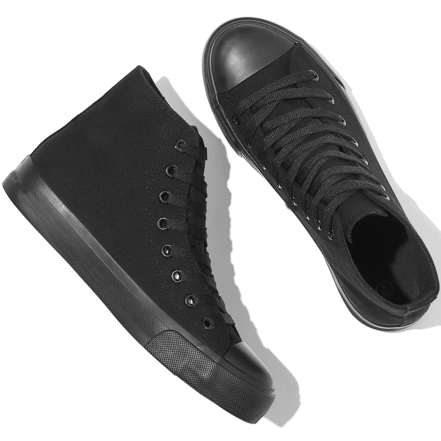 yageyan Womens High Top Canvas Sneakers Lace up Fashion Shoes for Women Casual Classic(Full Black8)