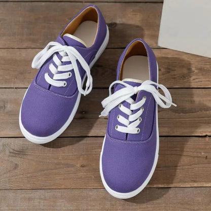 Trendy Breathable Canvas Shoes for Women in Candy Colors