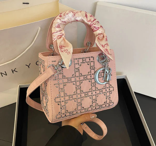 Quilted Studded Lady Dior Vintage Shoulder Bag