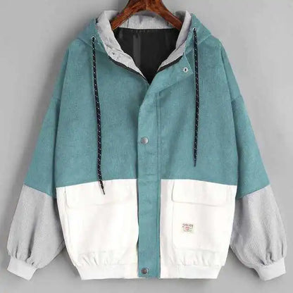 Oversized Corduroy Patchwork Jackets for Women