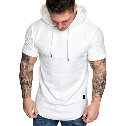 Men's Casual Short Sleeve Hoodies - Solid Colors