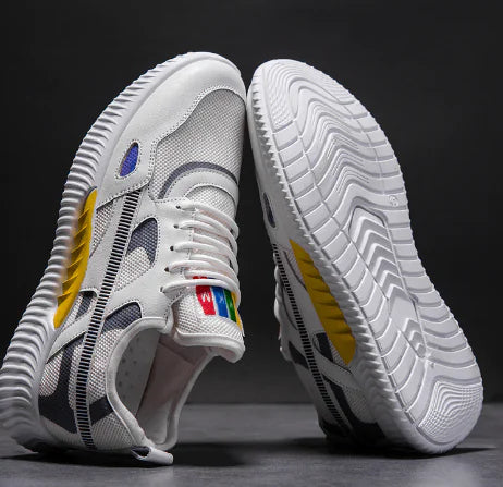 Breathable Casual White Sneakers for Men