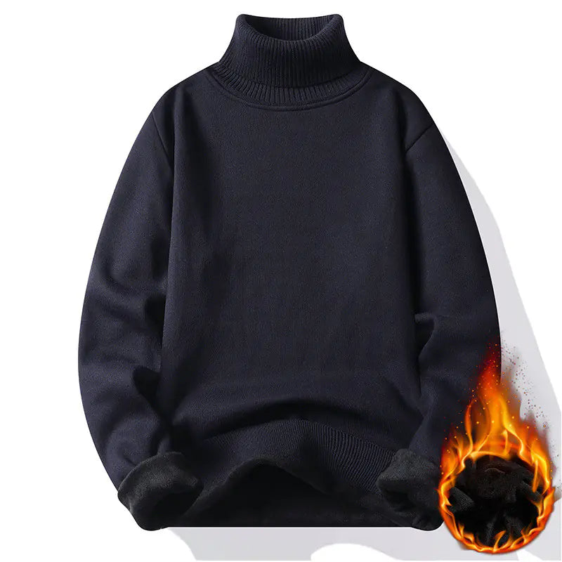 Plush High-Neck Sweater for Men