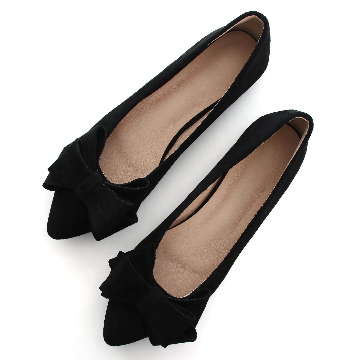 WENJIAZHIZHI Womens Bow-Knot Ballet Flats Moccasin Loafers Wedding Dress Shoes for Women Dressy Casual Slip Ons for Work Black Size 6