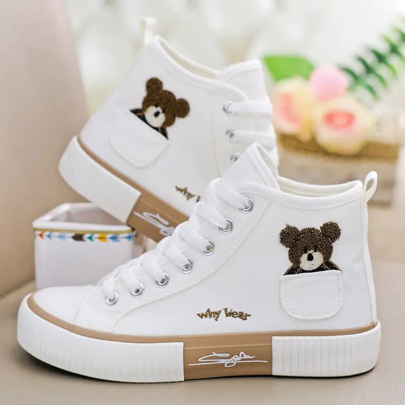 "Ins Style High-Top Canvas Shoes for Women - New Arrival"