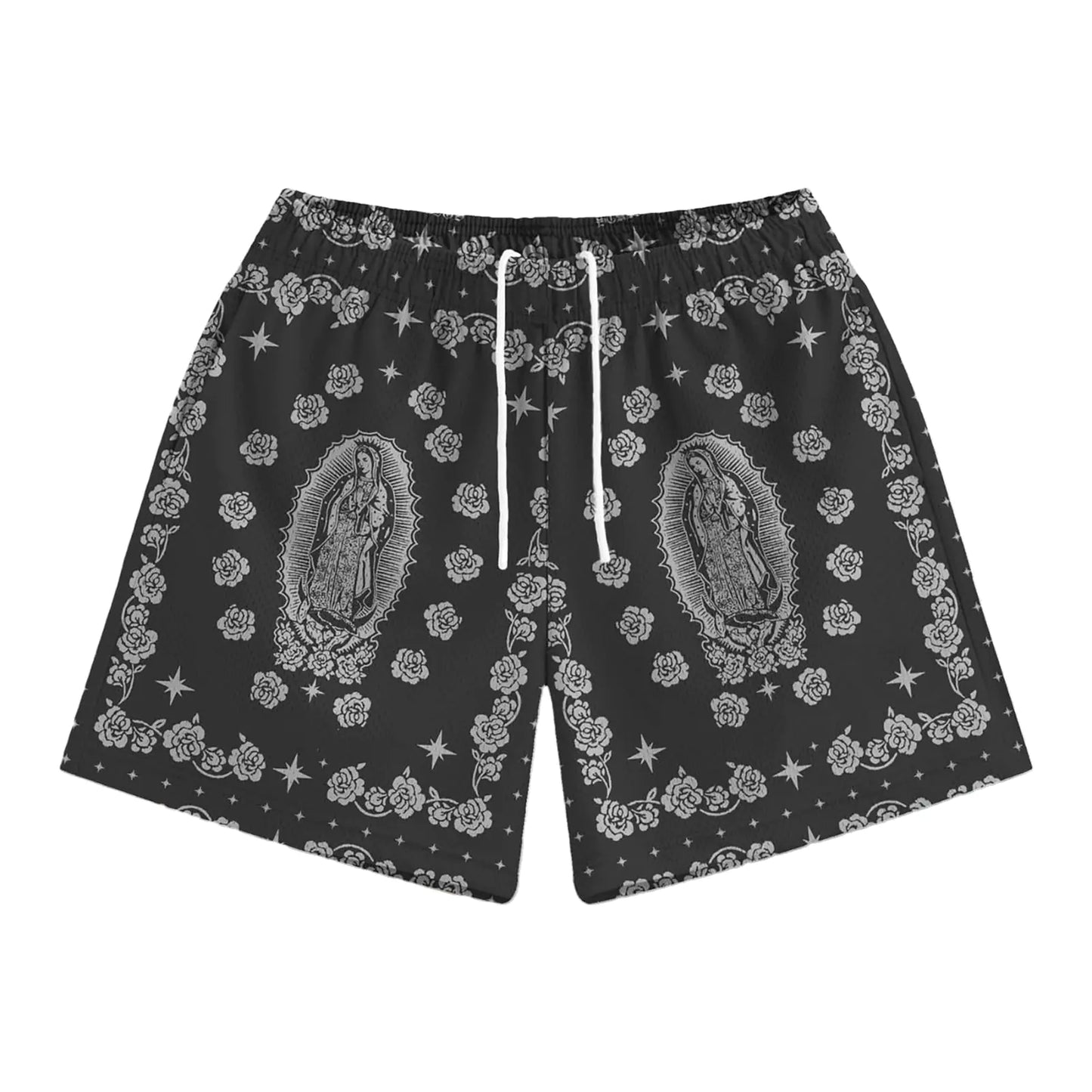 MECH-ENG Mens Graphic Shorts Boxing Athletic Prints Shorts Running Workout Casual Mesh Drawstring Shorts(Black X-Large)
