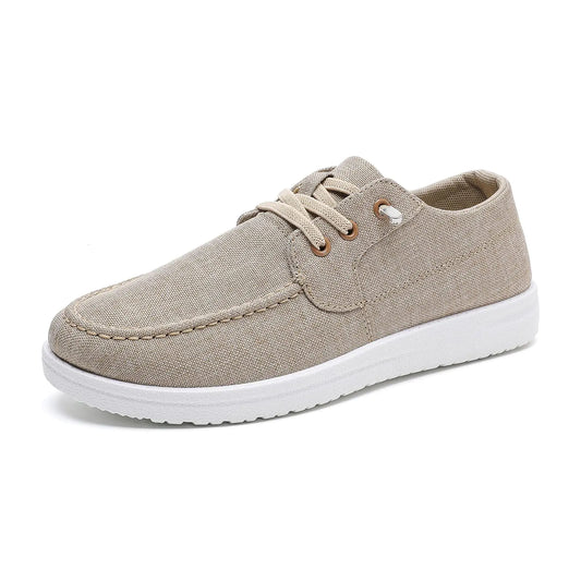 Betrue Lightweight Boat Shoes for Women Womens Casual Loafers Womens Slip On Deck Shoes Breathable Canvas Sneakers for Women（BE2303-khaki-39）