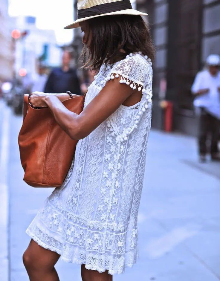 Elegant White Lace Sleeveless Dress