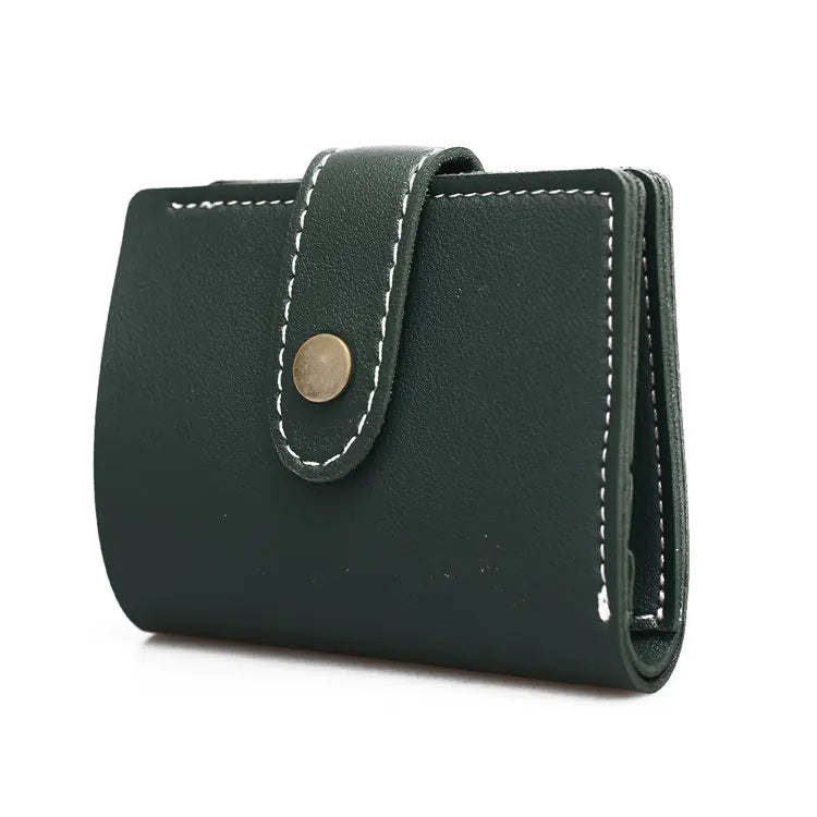 Button Closure Two-Fold and Three-Fold Card Wallets