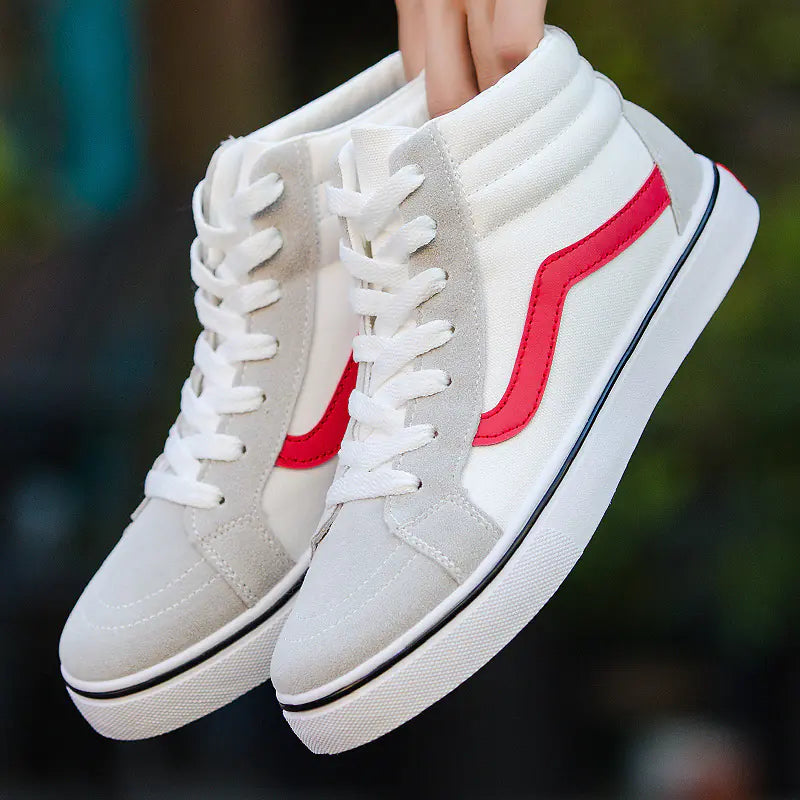 Men's High-Top Canvas Sneakers - Trendy Black Casual Shoes