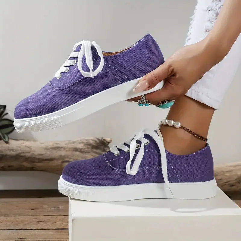 Trendy Breathable Canvas Shoes for Women in Candy Colors