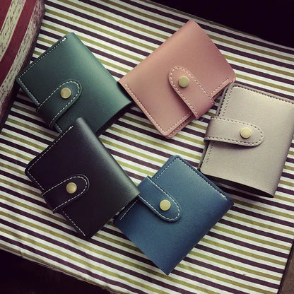 Button Closure Two-Fold and Three-Fold Card Wallets