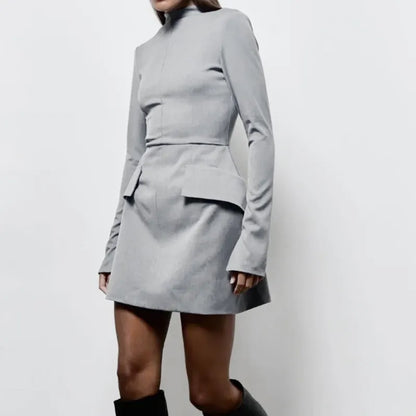 Elegant Slim-Fit Long-Sleeved Dress